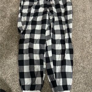Black and White Checkered Men's Pants